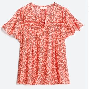 EUC Daniel Rainn Flutter Sleve Blouse Petite Size